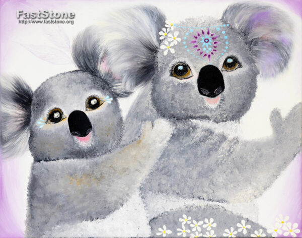 KOALA A KYTKA SVOBODY Wedding Bush 30x38cm ( možnost i větší velikosti ) reprodukce